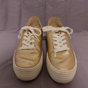 Sam Edelman Size 7 Gold Platform Sneakers